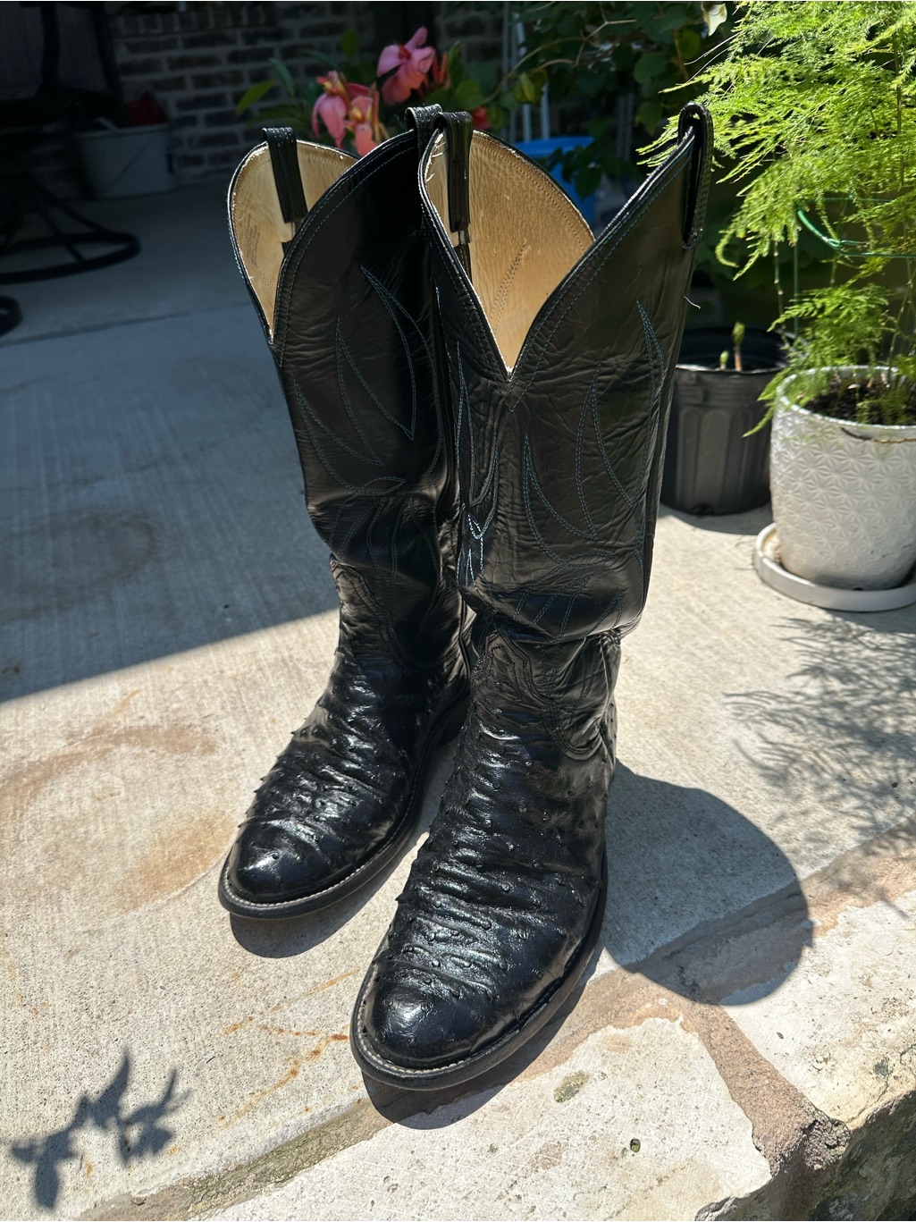 Men’s Full Quill Ostrich Boots.